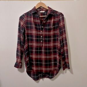 beachlunchlounge Elliot plaid flannel tunic style XS